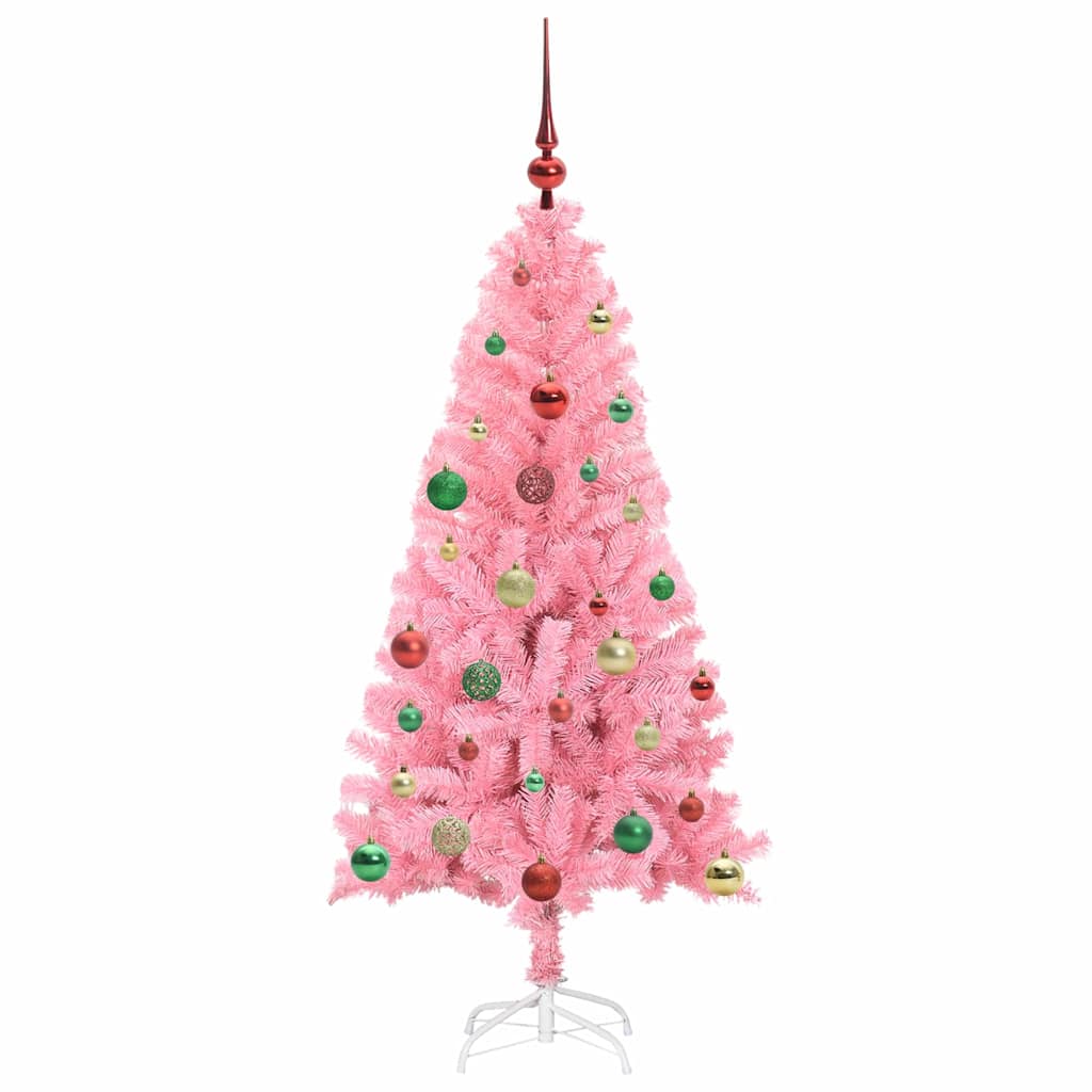 vidaXL Sapin de Noël avec 150 LED et support Rose 150 cm PVC