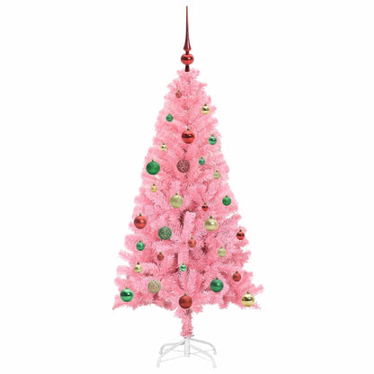 vidaXL Sapin de Noël avec 150 LED et support Rose 150 cm PVC