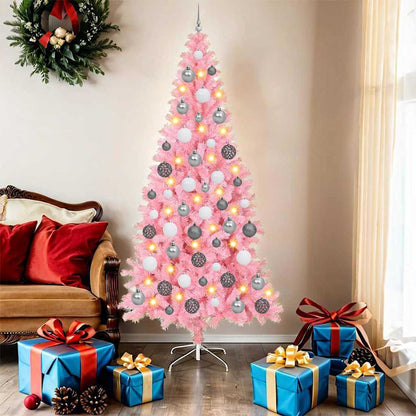 vidaXL Weihnachtsbaum mit 300 LEDs mit Ständer Rosa 180 cm PVC