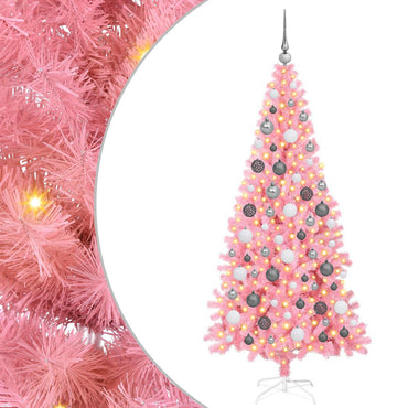 vidaXL Weihnachtsbaum mit 300 LEDs mit Ständer Rosa 180 cm PVC
