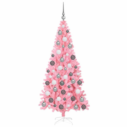 vidaXL Weihnachtsbaum mit 300 LEDs mit Ständer Rosa 180 cm PVC