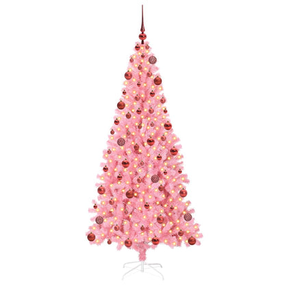 vidaXL Weihnachtsbaum mit 300 LEDs mit Ständer Rosa 180 cm PVC
