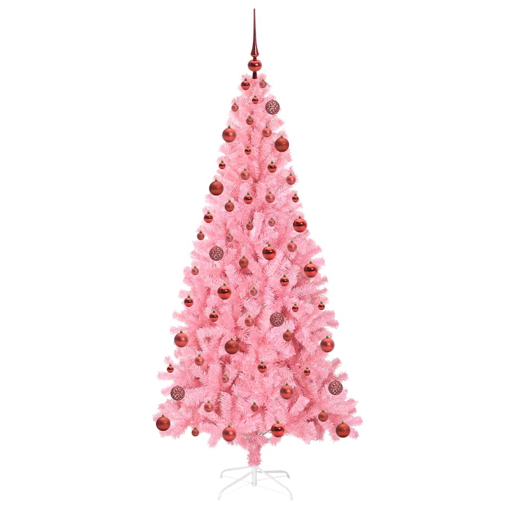 vidaXL Weihnachtsbaum mit 300 LEDs mit Ständer Rosa 180 cm PVC