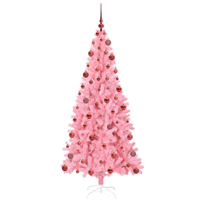 vidaXL Weihnachtsbaum mit 300 LEDs mit Ständer Rosa 180 cm PVC