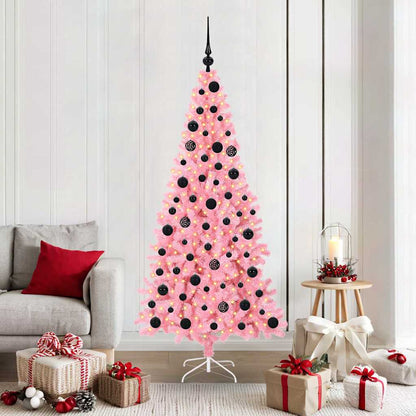Weihnachtsbaum mit 300 LEDs mit Ständer Rosa 180 cm PVC