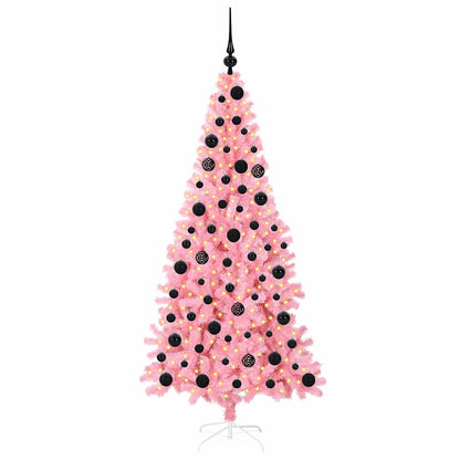 Weihnachtsbaum mit 300 LEDs mit Ständer Rosa 180 cm PVC