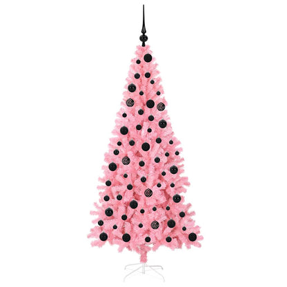 Weihnachtsbaum mit 300 LEDs mit Ständer Rosa 180 cm PVC