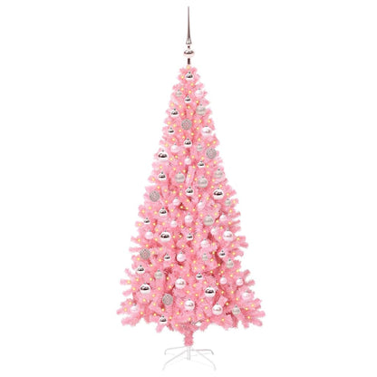 Weihnachtsbaum mit 300 LEDs mit Ständer Rosa 180 cm PVC