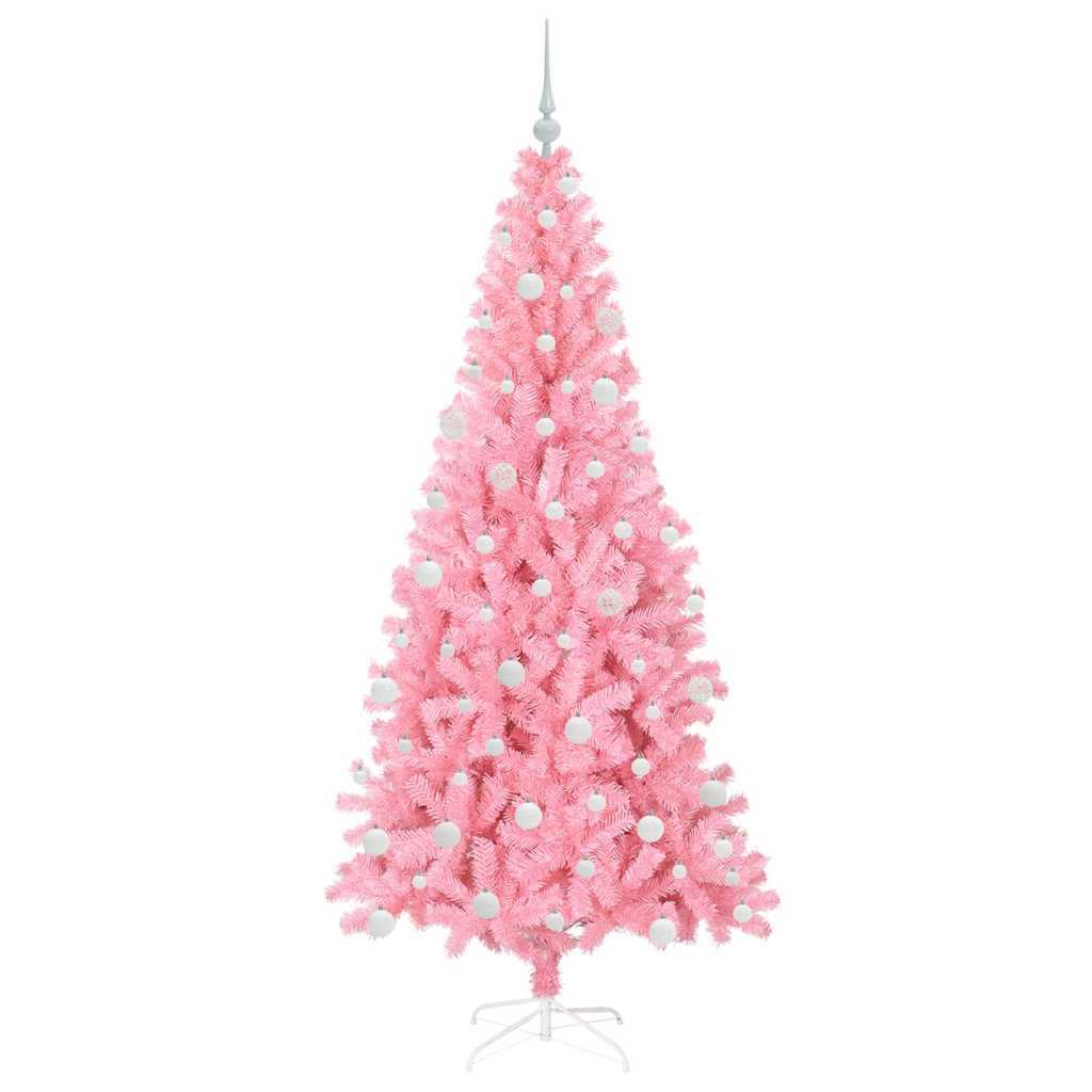 vidaXL Weihnachtsbaum mit 300 LEDs mit Ständer Rosa 180 cm PVC