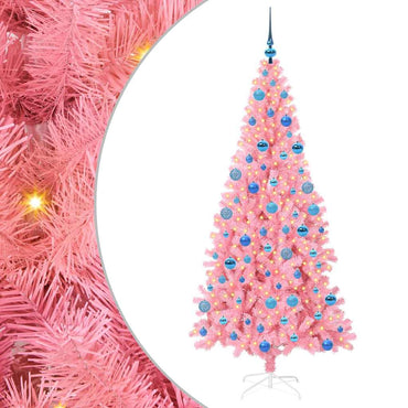 vidaXL Weihnachtsbaum mit 300 LEDs mit Ständer Rosa 180 cm PVC