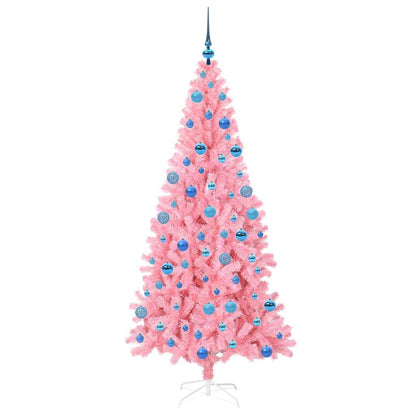 Weihnachtsbaum mit 300 LEDs mit Ständer Rosa 180 cm PVC