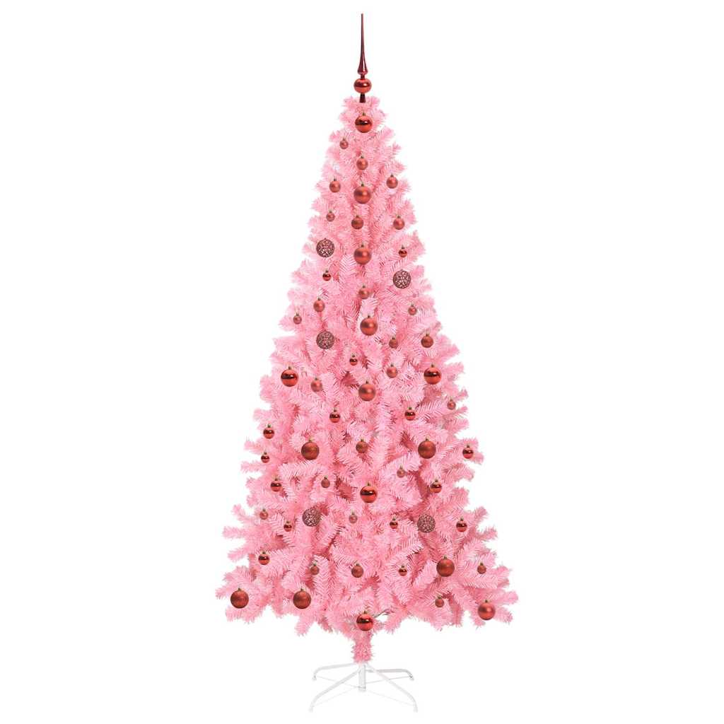 Weihnachtsbaum mit 300 LEDs mit Ständer Rosa 210 cm PVC