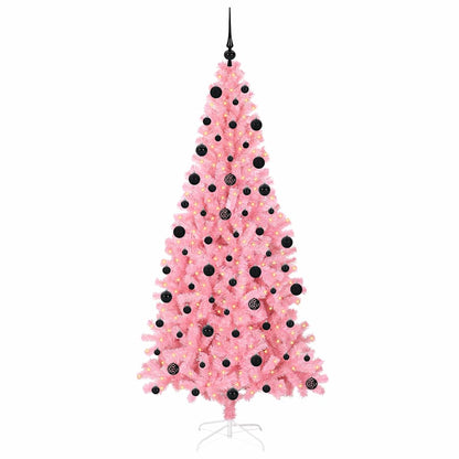 Weihnachtsbaum mit 300 LEDs mit Ständer Rosa 210 cm PVC