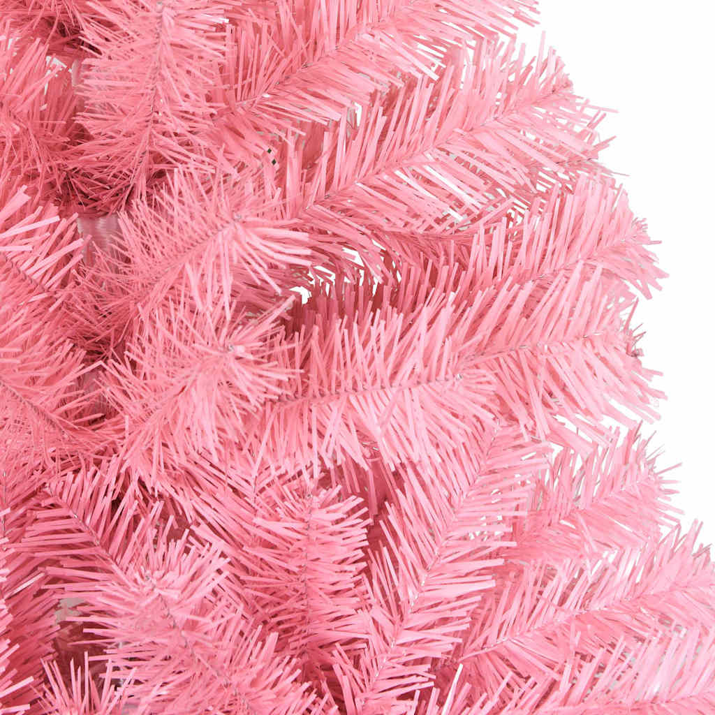 Weihnachtsbaum mit 300 LEDs mit Ständer Rosa 210 cm PVC