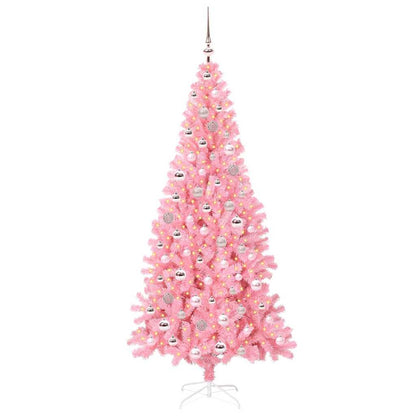 Weihnachtsbaum mit 300 LEDs mit Ständer Rosa 210 cm PVC