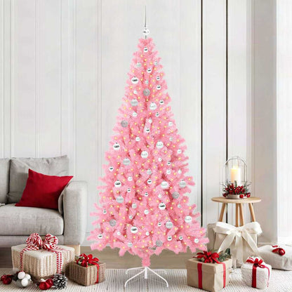 Weihnachtsbaum mit 300 LEDs mit Ständer Rosa 210 cm PVC