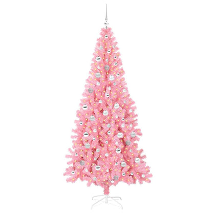Weihnachtsbaum mit 300 LEDs mit Ständer Rosa 210 cm PVC
