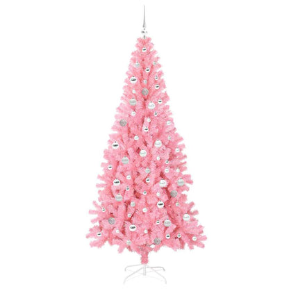 Weihnachtsbaum mit 300 LEDs mit Ständer Rosa 210 cm PVC