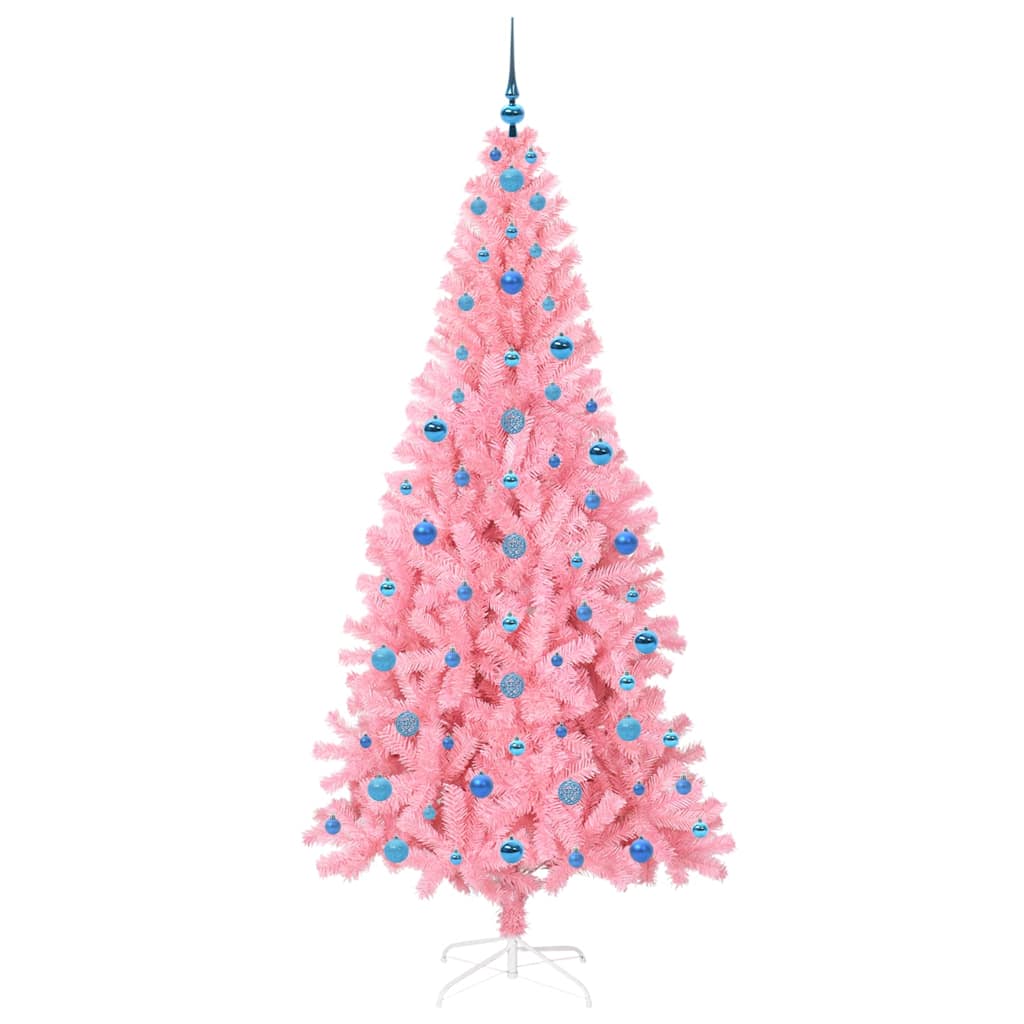 Weihnachtsbaum mit 300 LEDs mit Ständer Rosa 210 cm PVC