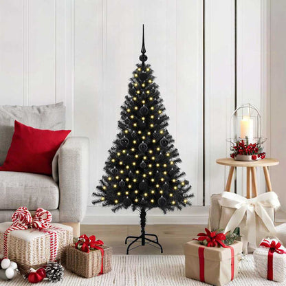 vidaXL Weihnachtsbaum mit 150 LEDs mit Ständer Schwarz 120 cm PVC