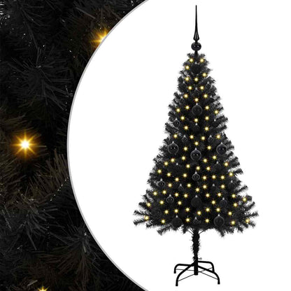 vidaXL Weihnachtsbaum mit 150 LEDs mit Ständer Schwarz 120 cm PVC