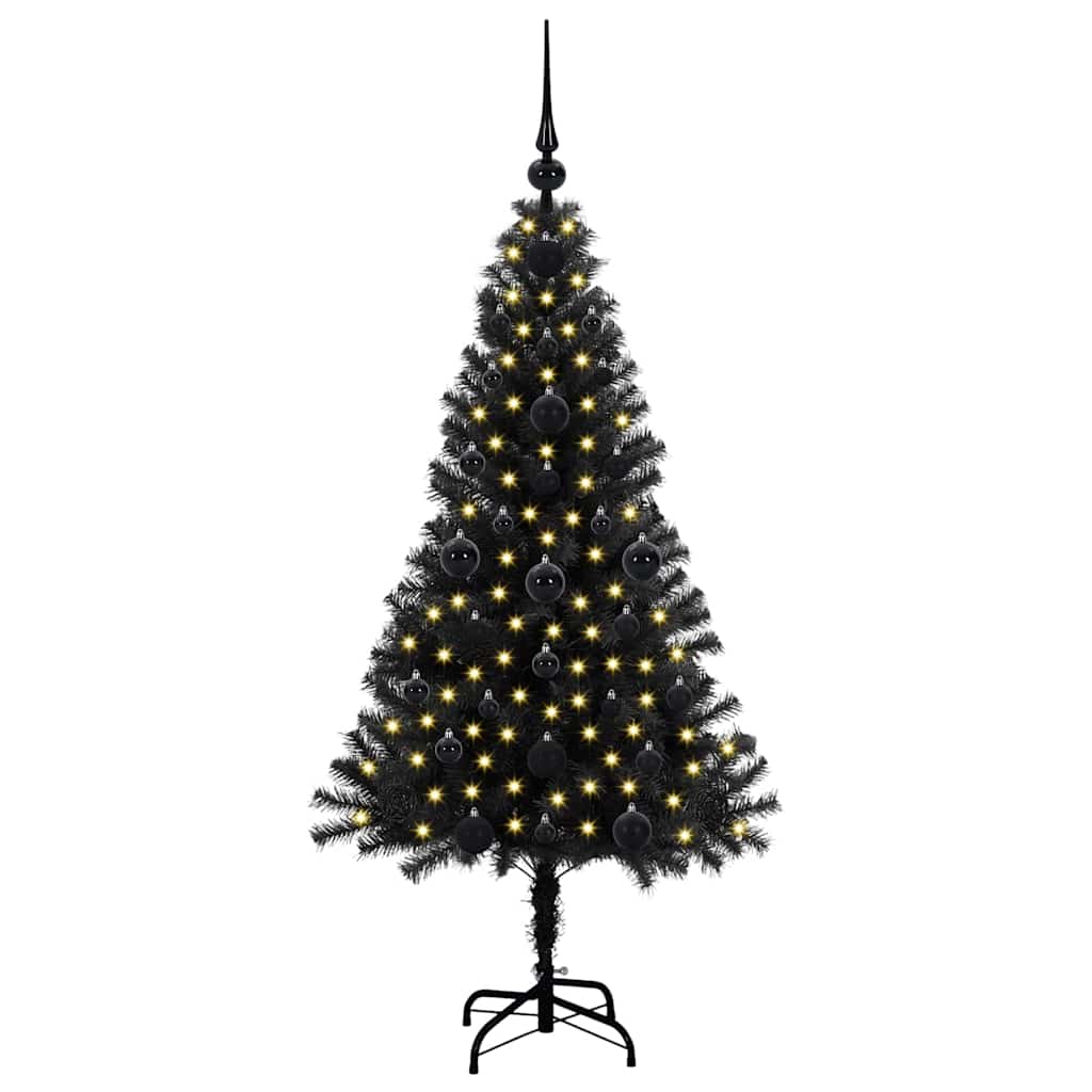 vidaXL Weihnachtsbaum mit 150 LEDs mit Ständer Schwarz 120 cm PVC