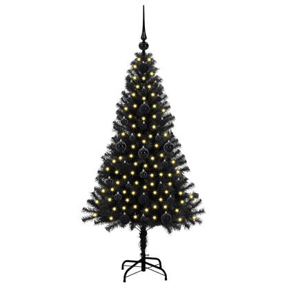 vidaXL Weihnachtsbaum mit 150 LEDs mit Ständer Schwarz 120 cm PVC
