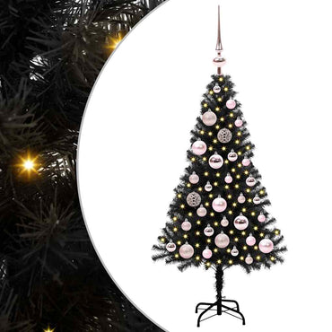 vidaXL Weihnachtsbaum mit 150 LEDs mit Ständer Schwarz 120 cm PVC
