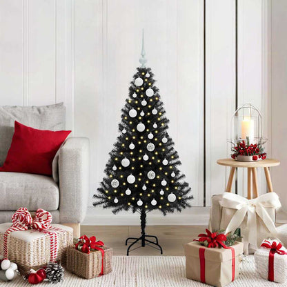 vidaXL Weihnachtsbaum mit 150 LEDs mit Ständer Schwarz 120 cm PVC