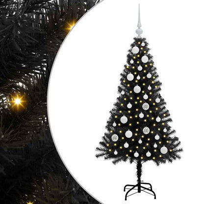 vidaXL Weihnachtsbaum mit 150 LEDs mit Ständer Schwarz 120 cm PVC
