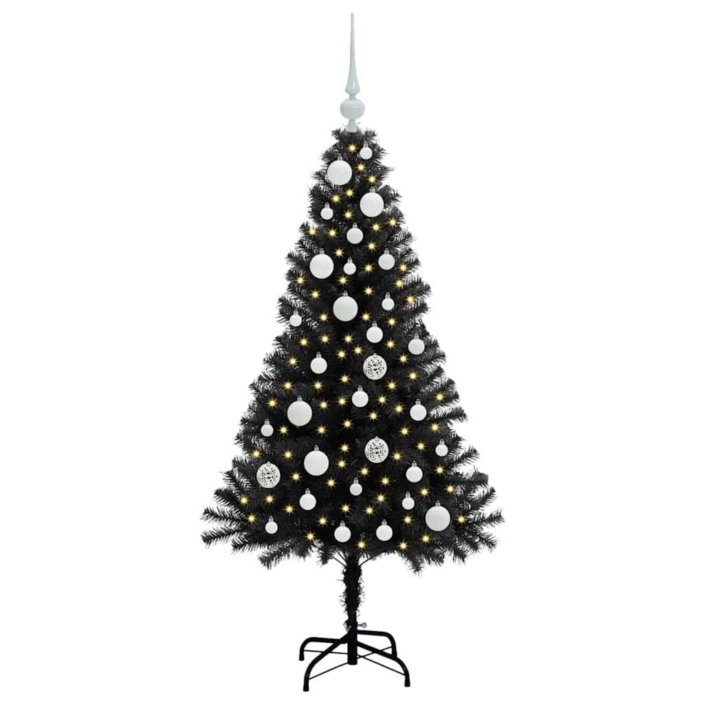 vidaXL Weihnachtsbaum mit 150 LEDs mit Ständer Schwarz 120 cm PVC