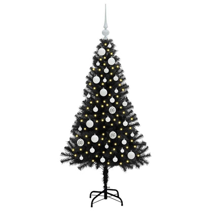 vidaXL Weihnachtsbaum mit 150 LEDs mit Ständer Schwarz 120 cm PVC