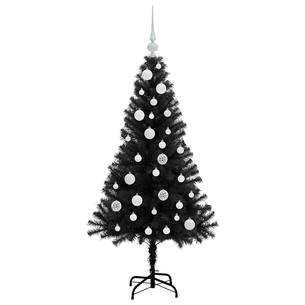 vidaXL Weihnachtsbaum mit 150 LEDs mit Ständer Schwarz 120 cm PVC