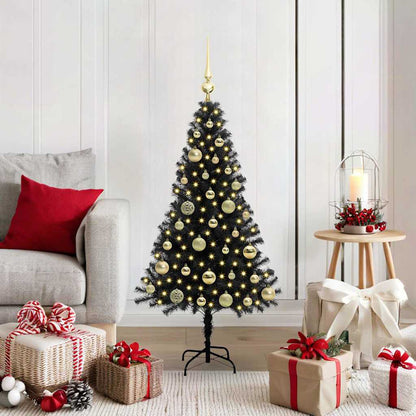 vidaXL Weihnachtsbaum mit 150 LEDs mit Ständer Schwarz 120 cm PVC