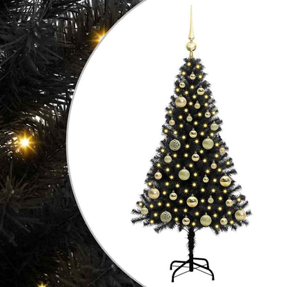 vidaXL Weihnachtsbaum mit 150 LEDs mit Ständer Schwarz 120 cm PVC