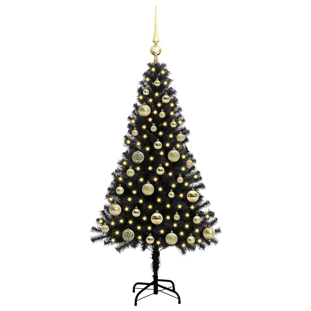 vidaXL Weihnachtsbaum mit 150 LEDs mit Ständer Schwarz 120 cm PVC