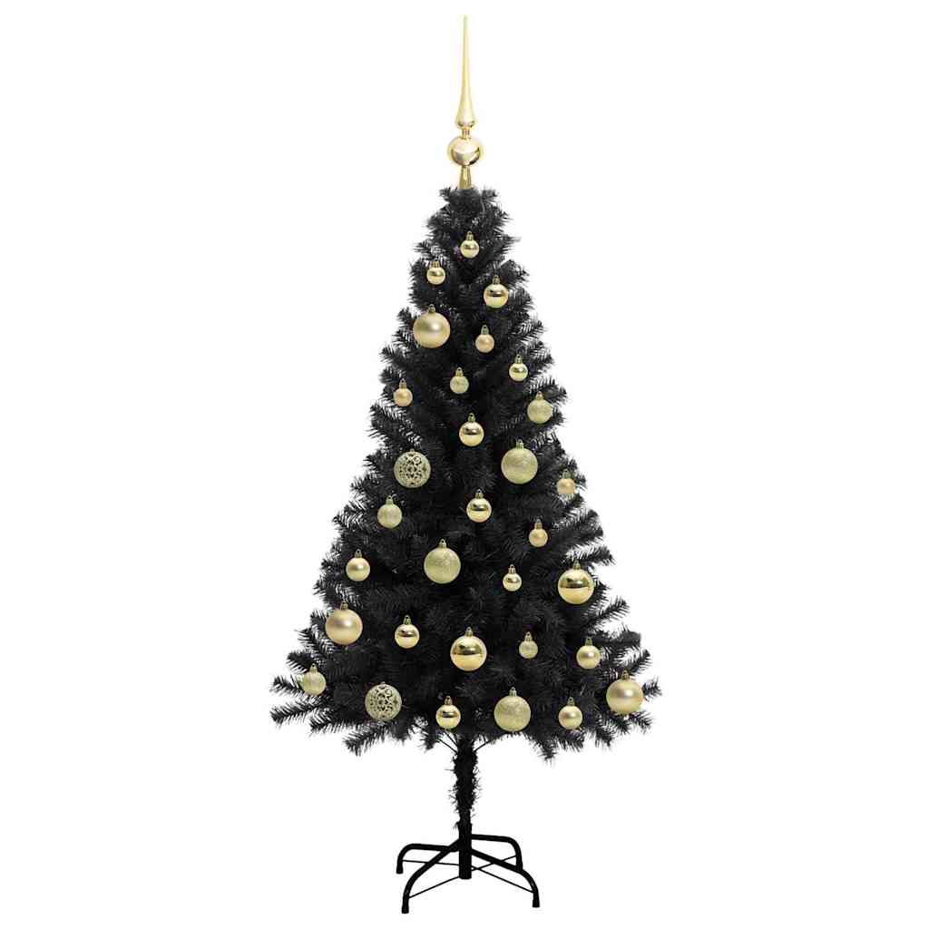 vidaXL Weihnachtsbaum mit 150 LEDs mit Ständer Schwarz 120 cm PVC