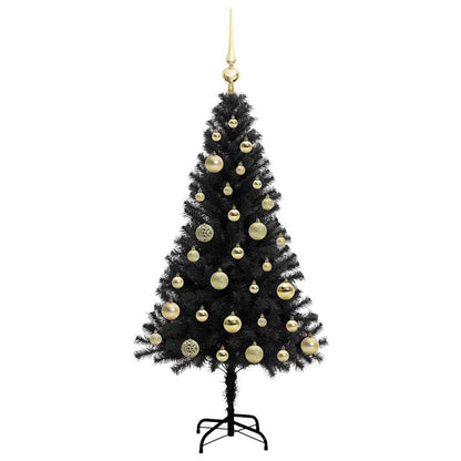 vidaXL Weihnachtsbaum mit 150 LEDs mit Ständer Schwarz 120 cm PVC