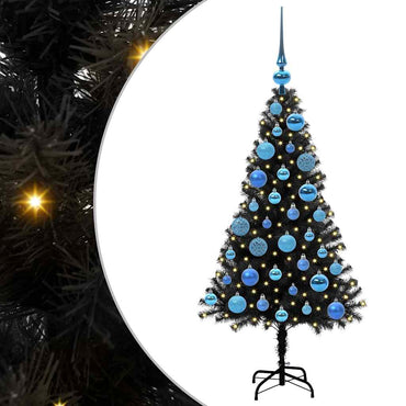 vidaXL Weihnachtsbaum mit 150 LEDs mit Ständer Schwarz 120 cm PVC