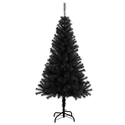 vidaXL Sapin de Noël avec 150 LED et support Noir 150 cm PVC