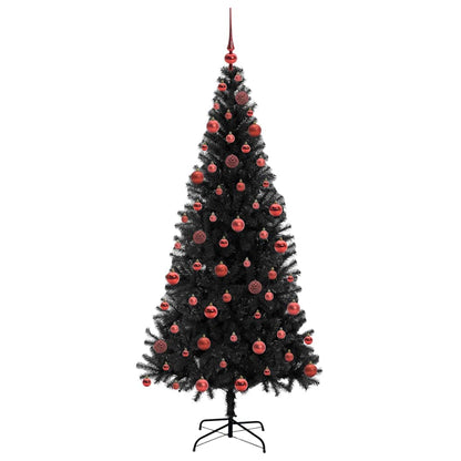 vidaXL Sapin de Noël avec 300 LED et support Noir 180 cm PVC
