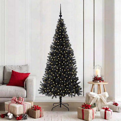vidaXL Weihnachtsbaum mit 300 LEDs mit Ständer Schwarz 180 cm PVC