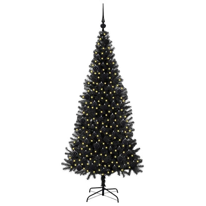 vidaXL Weihnachtsbaum mit 300 LEDs mit Ständer Schwarz 180 cm PVC