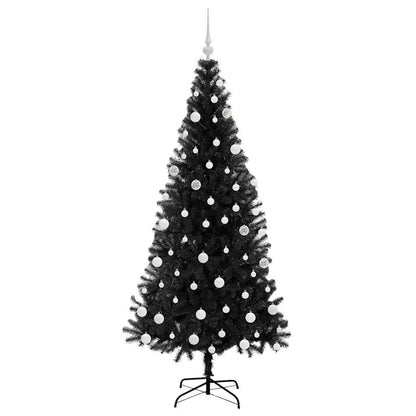 Weihnachtsbaum mit 300 LEDs mit Ständer Schwarz 180 cm PVC