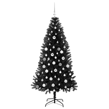 Weihnachtsbaum mit 300 LEDs mit Ständer Schwarz 180 cm PVC