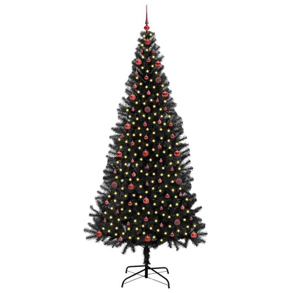 vidaXL Weihnachtsbaum mit 300 LEDs mit Ständer Schwarz 240 cm PVC