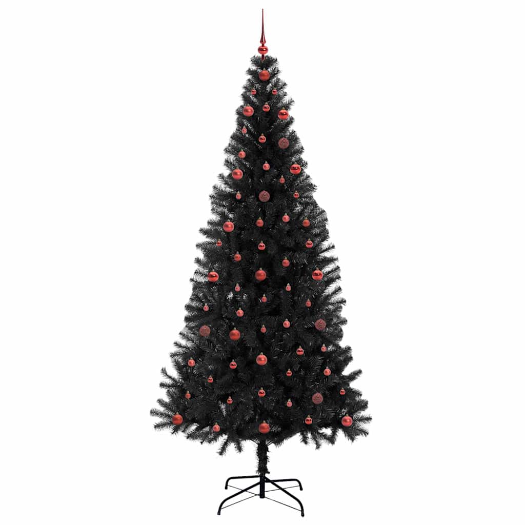 vidaXL Weihnachtsbaum mit 300 LEDs mit Ständer Schwarz 240 cm PVC