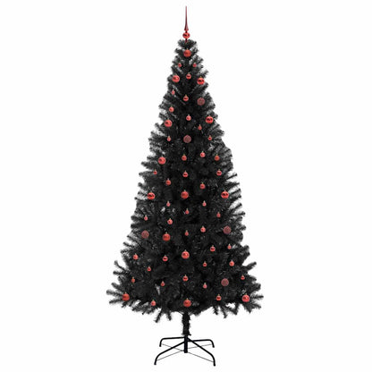 vidaXL Weihnachtsbaum mit 300 LEDs mit Ständer Schwarz 240 cm PVC