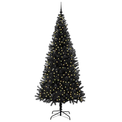 vidaXL Weihnachtsbaum mit 300 LEDs mit Ständer Schwarz 240 cm PVC