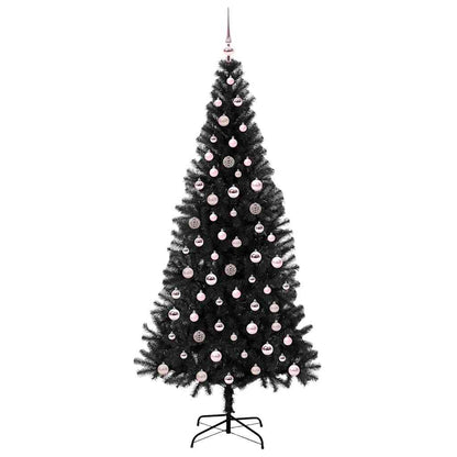 vidaXL Weihnachtsbaum mit 300 LEDs mit Ständer Schwarz 240 cm PVC
